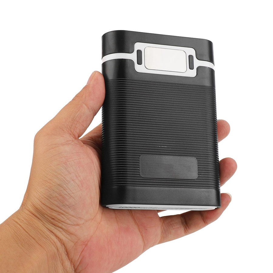 DIY Powerbank Gehäuse Set für 4 Stück 18650 Akkus mit Dual-USB und LED-Anzeige in Schwarz - Bild 4