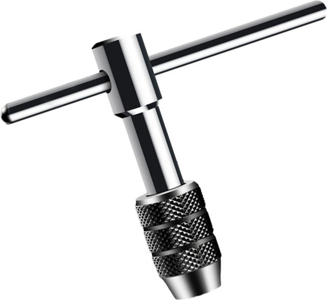 Vibratite Verstellbarer T-Griff Windeisen Handgewinde Halter in Silber für M3-M8, M5-M8 und M6-M12 - Bild 1