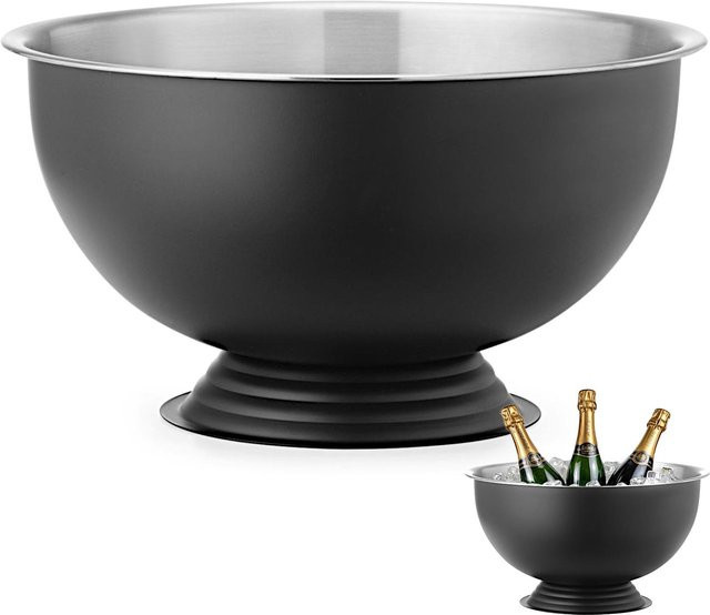 BarUp Stahl-Bowle-Schale für Champagner in Schwarz, Durchmesser: 39,3 cm, Höhe: 21,4 cm, Volumen: 13 l - Bild 1