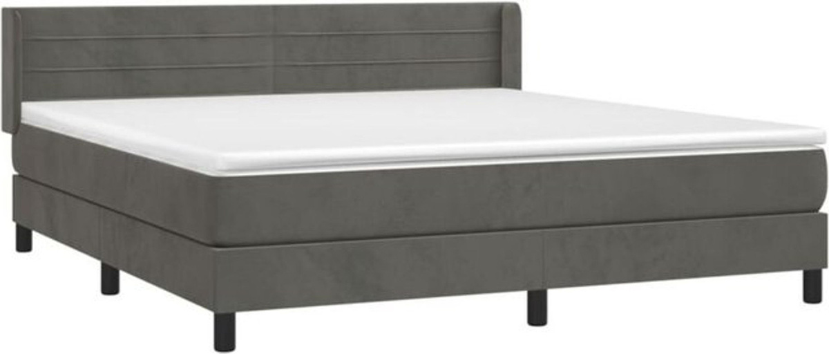 Vidaxl Boxspringbett mit Matratze aus Samt in Anthrazit B/T/H: 180 x 200 x 88 cm - Bild 1