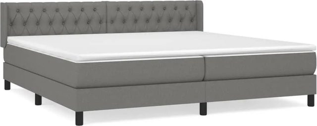 vidaXL Boxspringbett mit Matratze Dunkelgrau Hybrid-Design mit Taschenfederkern B/T/H: 200 x 200 x 88 cm - Bild 1