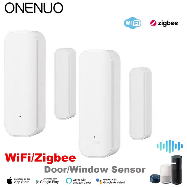 ONENUO Smart Home Fenster-Tür-Sensor mit WiFi und Akku, weiß, kompatibel mit Alexa und Google Home - Bild 1