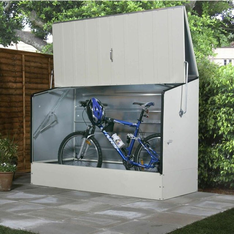 Duramax Fahrradbox aus galvanisiertem Stahl, Hellbeige, B/H/T: 196 x 133 x 89 cm - Bild 5