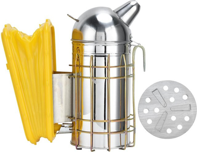TOMTOP JMS Spitz-Beehive-Smoker aus Edelstahl mit Hitzeschutzbrett in Silber - Bild 1