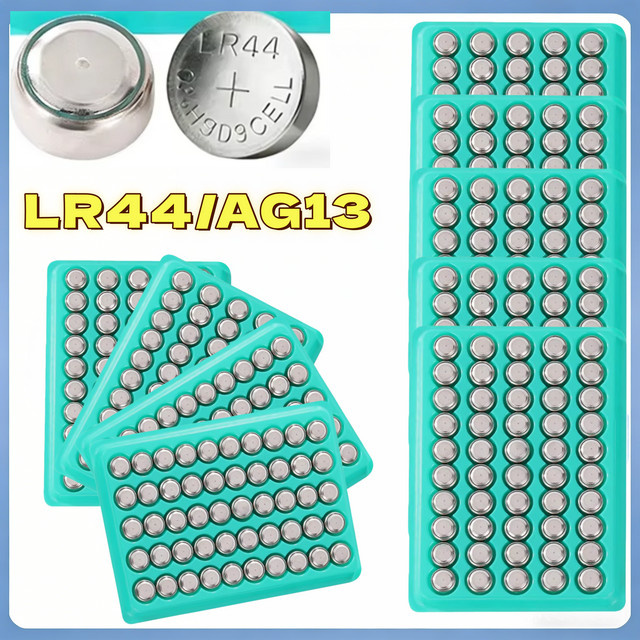 SCRCEO AG13 LR44 Alkaline-Knopfzellenbatterie 1,55V in Silber für Uhren, Taschenrechner und Fernbedienungen - Bild 1