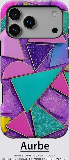 Potdemiel Glitzer-Geometrie-Mosaik Magnetische Handyhülle für iPhone 17 16 15 14 13 Pro Max Plus in Multicolour - Bild 1