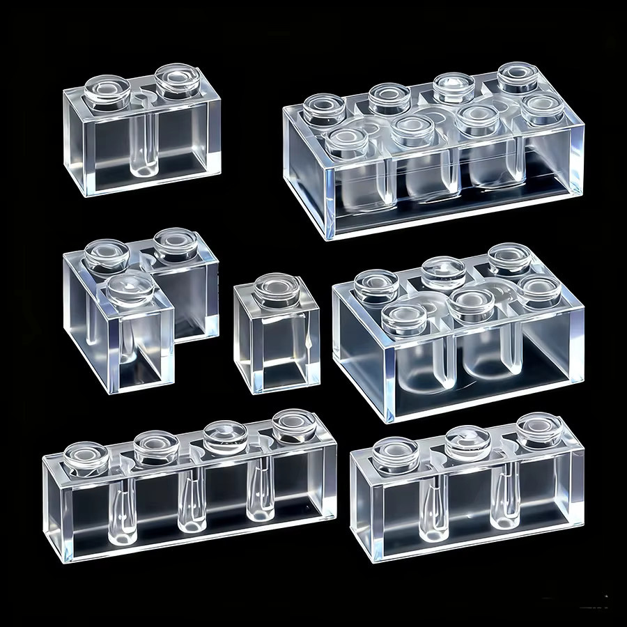 Monkey Man Mini Bricks Nachfüllpack mit 55 transparenten Bausteinen aus Kunststoff für kreatives Spielzeug - Bild 3