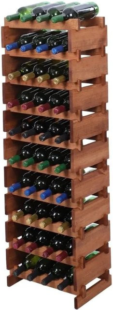PROREGAL Weinregal VINOTECA FLEX aus massivem Kiefernholz, Braun geölt, 10 Ebenen für 40 Flaschen, H x B x T: 135 x 46 x 28 cm - Bild 1