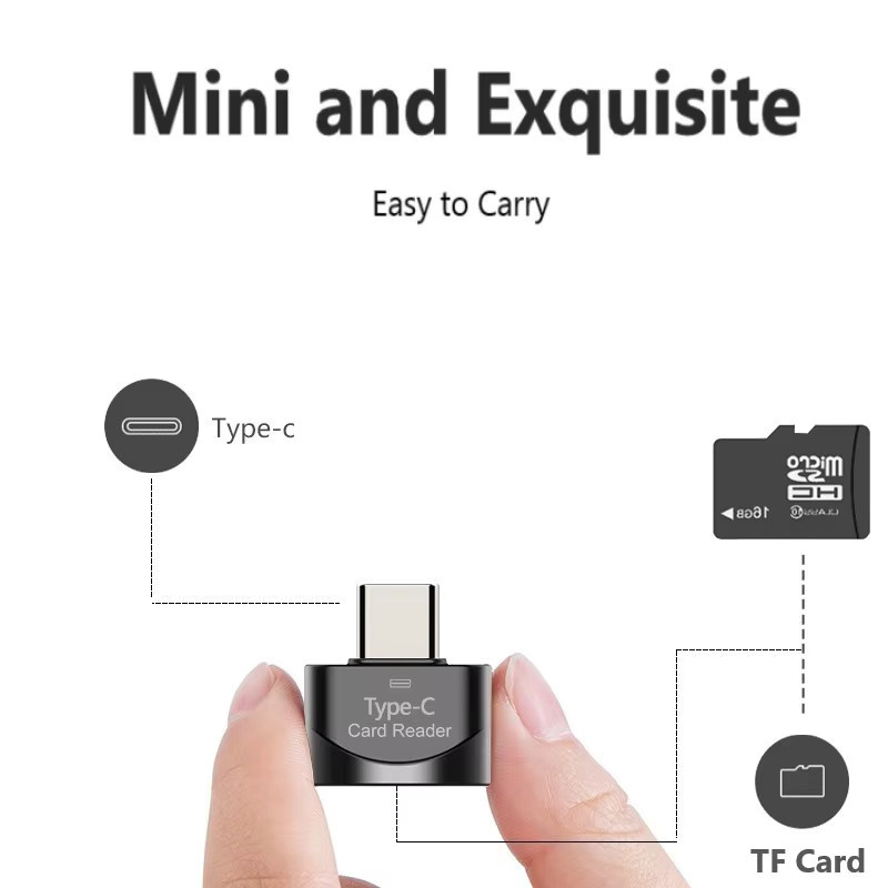 Mrgabwte USB-C auf Micro-SD Adapter OTG Kartenleser in Schwarz für Handys, Laptops und MacBooks - Bild 3