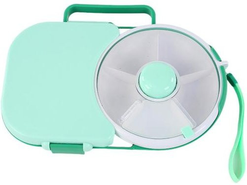 EmberFlame Kinder Brotdose mit 5 Fächern und drehbarem Snack-Spinner, grüner Bento-Box Lunchbehälter aus BPA-freiem Kunststoff, auslaufsicher und spülmaschinenfest - Bild 1