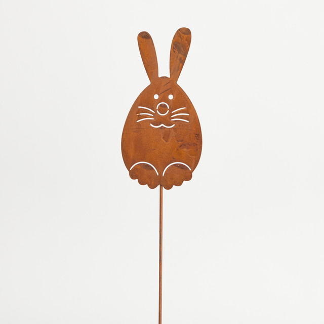 Blume2000 Metall Stecker Hase in Rost-Optik für Frühling und Ostern, Braun - Bild 1