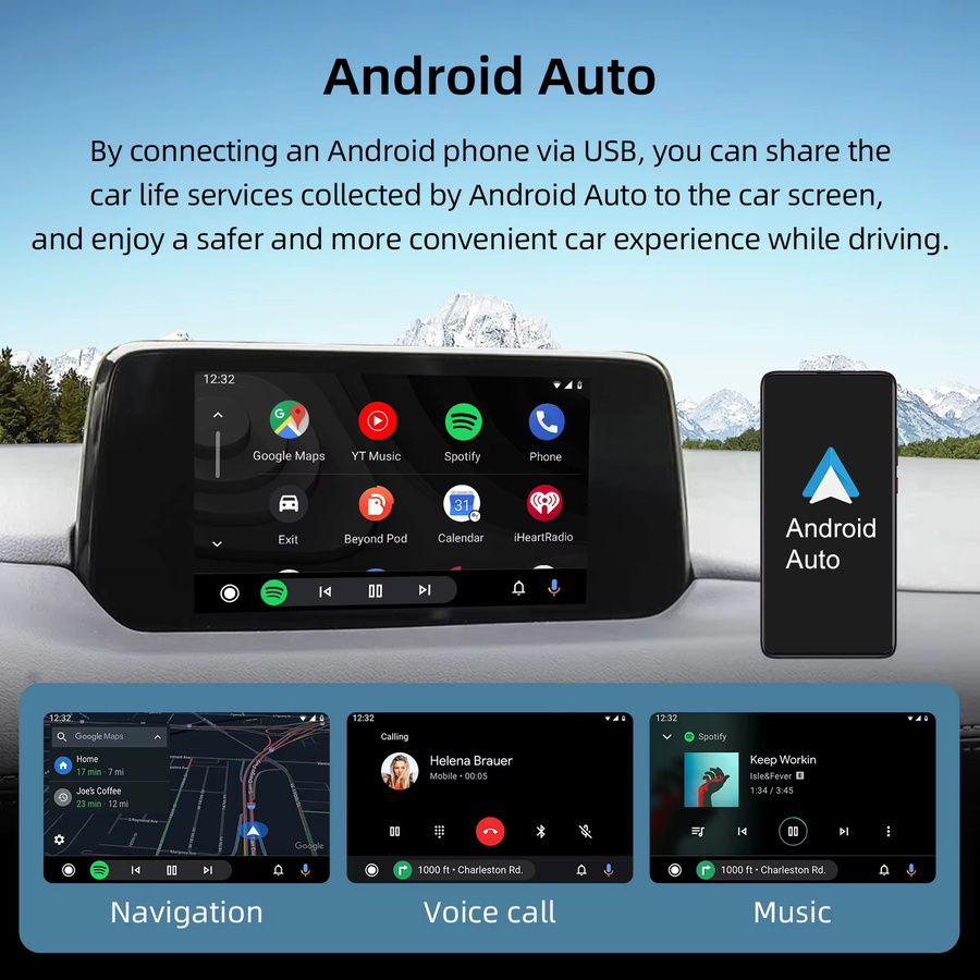 LEXXSON Carplay Android Auto OEM Hub Nachrüstsatz für Mazda, Carplay-Adapter kompatibel mit Mazda 2/3/6/CX3/CX5/CX9/MX5 2014–2021, Schwarz - Bild 2