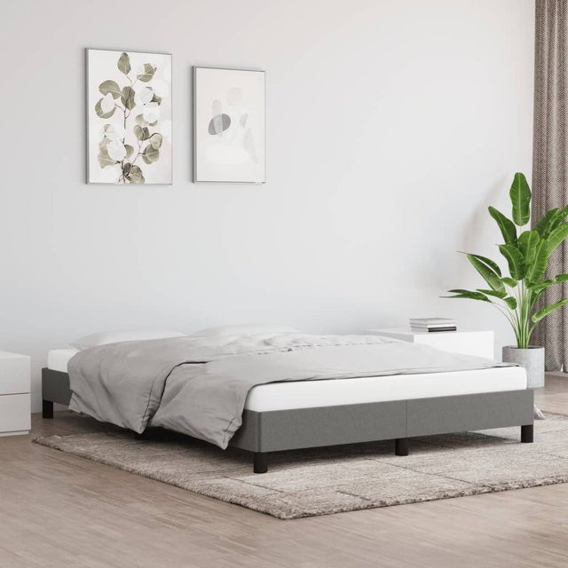 vidaXL Bettgestell gepolstert in Grau, B/T/H: 140 x 200 x 25 cm - Bild 2