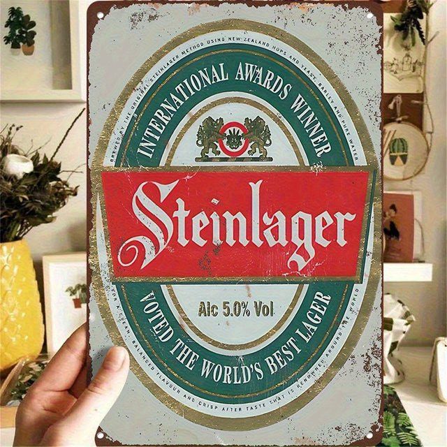 Steinlager Bier Metallschild Vintage Wanddekoration B/H: 14 x 14 cm - Bild 1