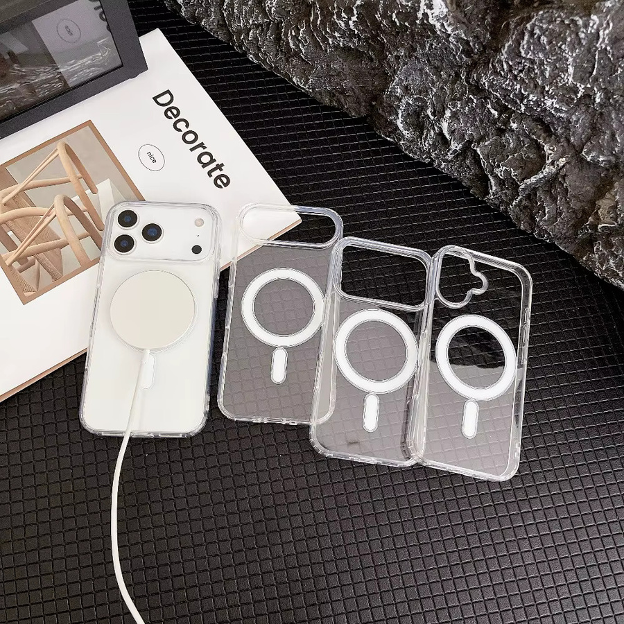 Transparente Magnet-Handyhülle für Apple iPhone kompatibel mit MagSafe, Clear Cover - Bild 4