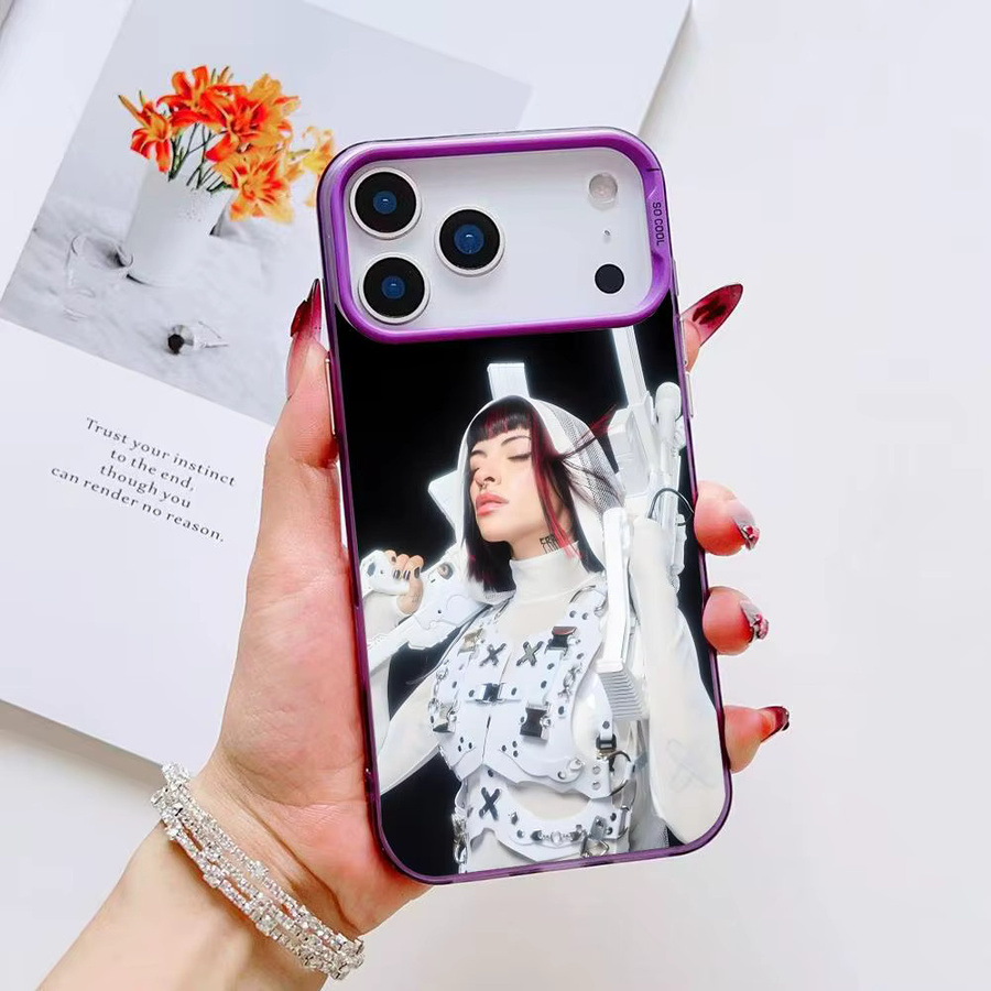 Cazzu Handyhülle im Laser Metallic Aurora Design für iPhone 11 bis iPhone 17 Pro Max, Mehrfarbig Matt - Bild 3
