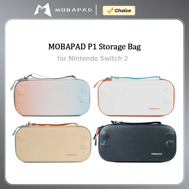 MOBAPAD P1 Tragetasche für Nintendo Switch in Weiß mit Anti-Fall- und Anti-Seismik-Riemen sowie Kartenaufbewahrung - Bild 1