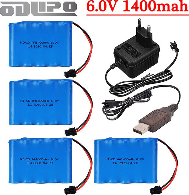 GAOLAG AA Ni-CD Akku 6V 1400mAh mit SM-2P-Stecker in Blau für Spielzeug und Fernbedienungen - Bild 1