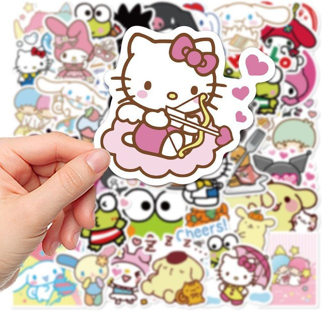 Sanrio Kuromi Aufkleber Set, 50 Stück wasserfeste dekorative Sticker in Multicolour - Bild 1