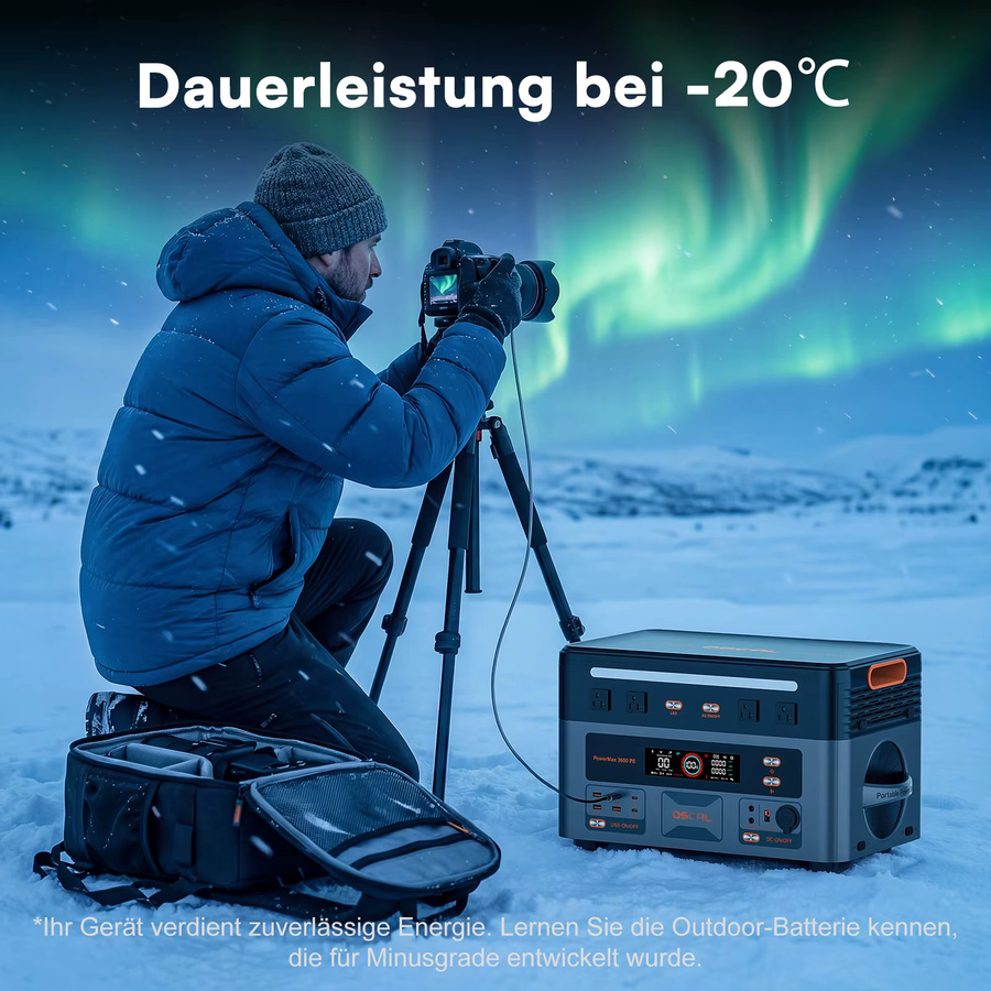 OSCAL PowerMax 3600PE Tragbare Powerstation mit 3600W, 2016Wh LiFePO4 Batterie und MPPT Solarsystem zur Smart App-Steuerung - Bild 3