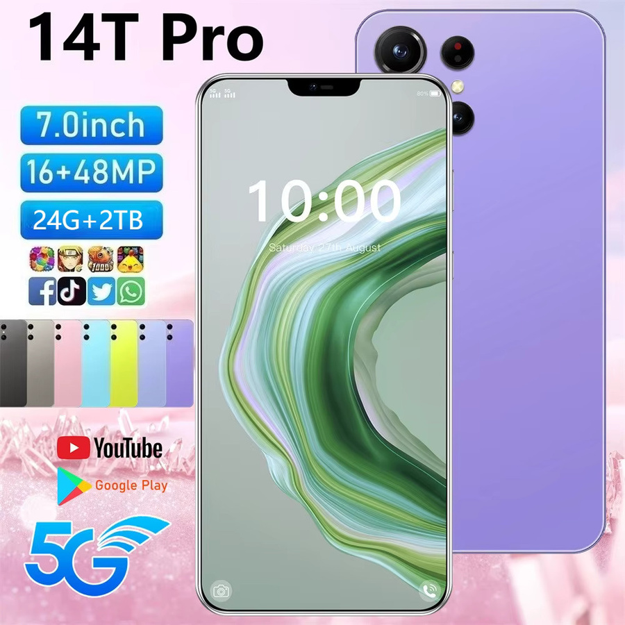 CHOTOG 14T Pro Smartphone 5G mit 7.3 HD Display, 22 GB RAM, 2 TB Speicher, Android, 8000 mAh Akku, Schwarz - Bild 5