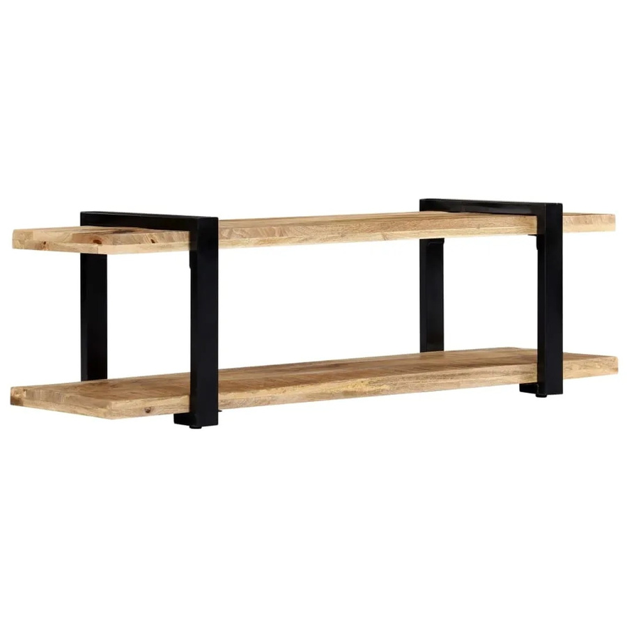 vidaXL TV-Schrank aus Mango-Massivholz in Braun und Gold im Industrial-Design, B/T/H: 130 x 40 x 40 cm - Bild 2