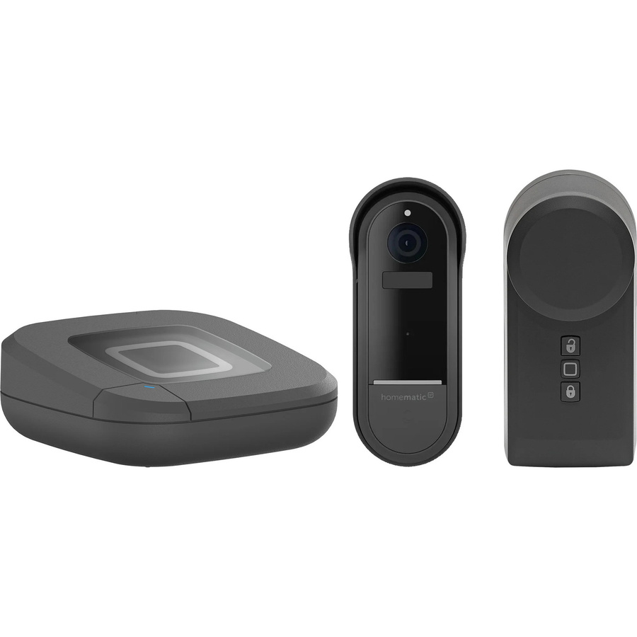 Homematic IP Smart Home Starter Set mit Access Point, Türschlossantrieb und Türklingel in Anthrazit und Schwarz - Bild 1