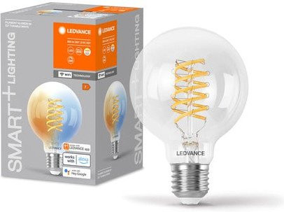 LEDVANCE Smart+ Wifi Filament Globe LED-Lampe, Tunable White, Transparent, 8 W, 806 lm, Dimmbar - Bild 1