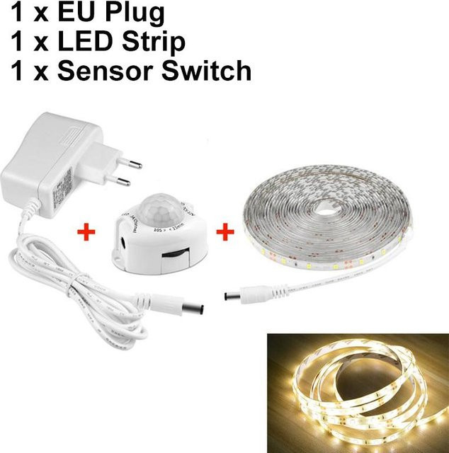 MALITAI LED-Schranklicht mit Bewegungssensor in Warmweiß, IP65 wasserdicht, Länge: 1 m - Bild 1