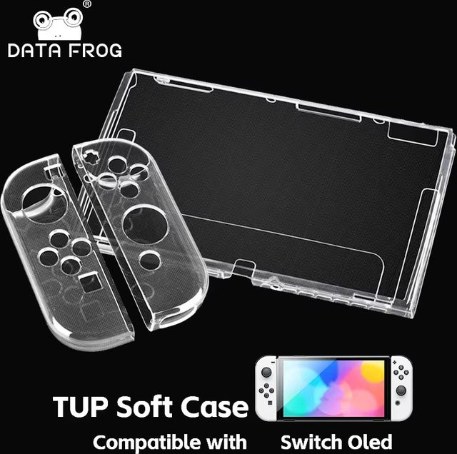 DATA FROG TPU Soft Transparent Shell Schutzhülle für Nintendo Switch OLED Spielkonsole in Transparent - Bild 1