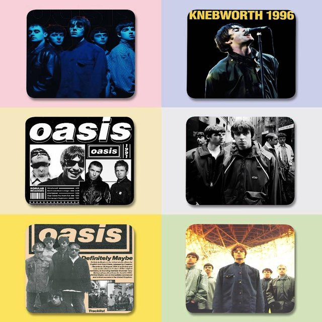 O-Oasis Band Shortcuts Mauspad aus Stoff mit rutschfester Gummibasis für Laptop und Heimcomputer - Bild 1
