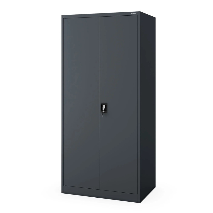Abschließbarer Aktenschrank Jan Nowak JAN H D600 aus Stahl in Anthrazit, H x B x T: 195 x 90 x 60 cm - Bild 2