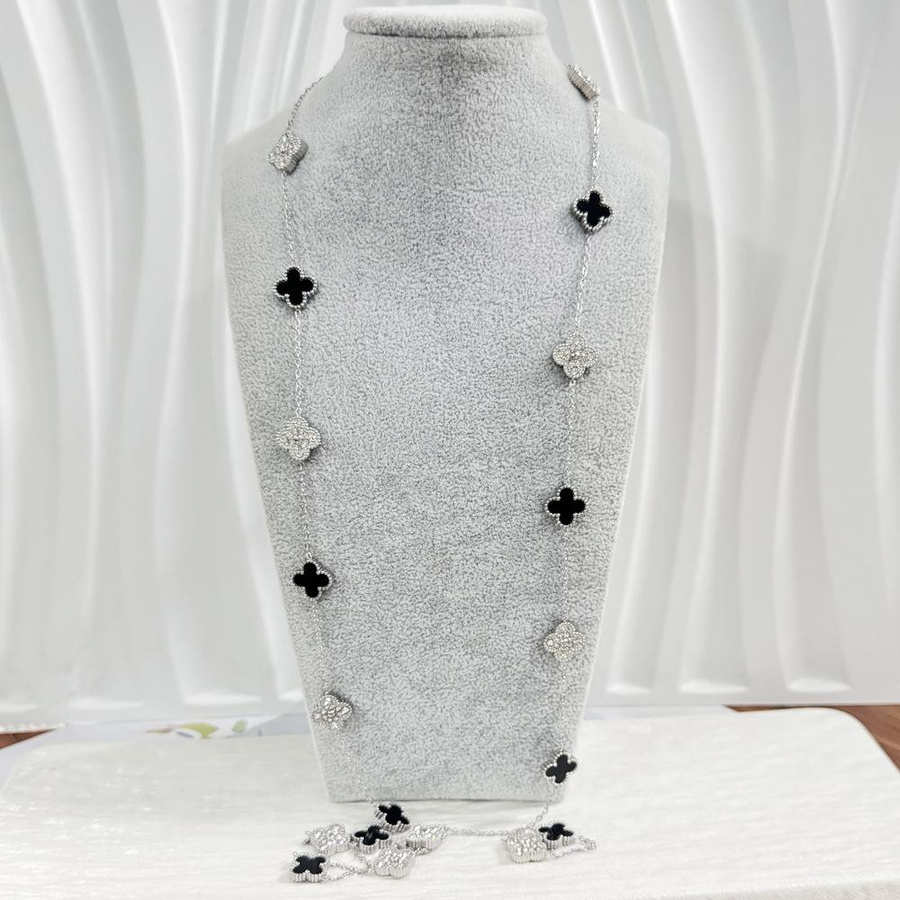 Hui dian Halskette, Edelstahl, Silber, Diamant, 90 cm, Damen - Bild 1