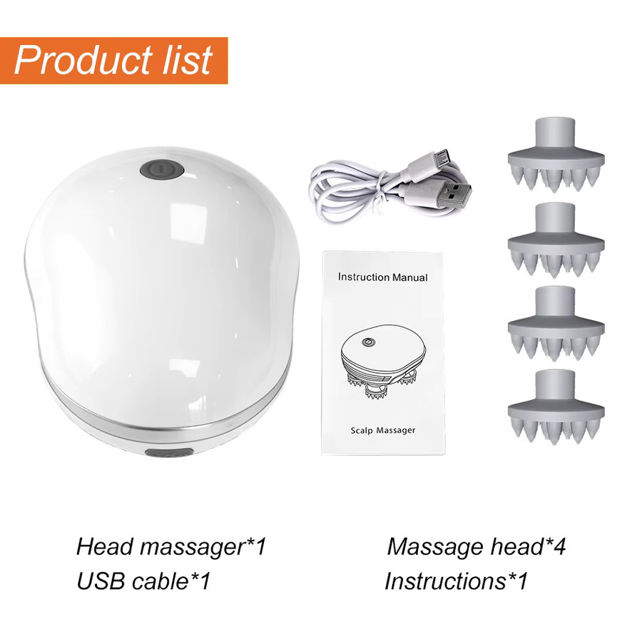Raiuleko Elektrisches Kopfmassagegerät mit Rotlichttherapie, Weiß, Unisex - Bild 2