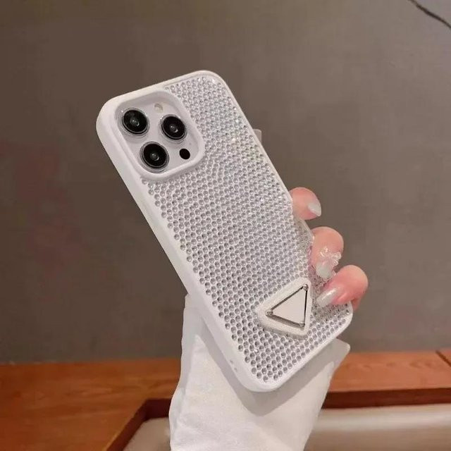 Luxuriöse Bling-Telefonhülle für iPhone 13 Pro Max mit Glitzersteinen und Diamant-Effekt in Weiß - Bild 1