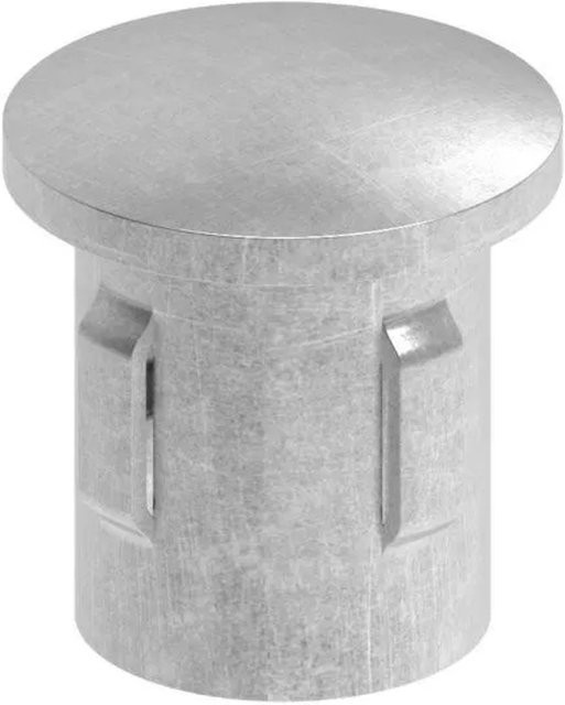 FeNau Einschlagkappe aus Stahl in Silber für Rohre mit Ø 26,9 mm und einer Wandstärke von 1,8-2,2 mm, leicht gewölbt - Bild 1