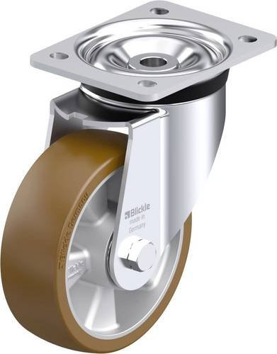 Blickle LK-ALB 150K Stahlblech-Lenkrolle in Silber mit 150 mm Rad-Durchmesser und 600 kg Tragfähigkeit - Bild 1