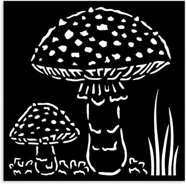 Schablone Whispering Woods Mushrooms - Bild 1