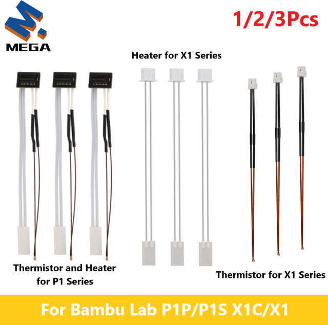 Bambu Lab Hotend Kit für X1C und P1P mit Thermistor und 24V 50W Keramik-Heizpatrone für V2.0 und V3.0 - Bild 1