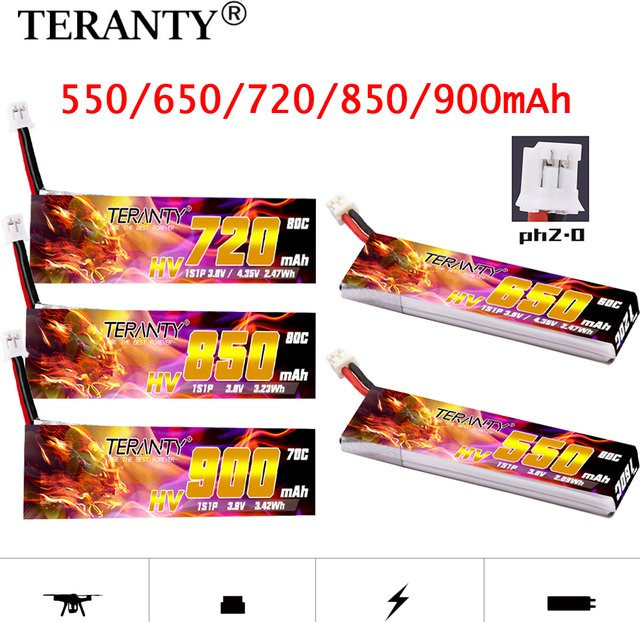 TREANTY Lipo-Akku mit Ladegerät für TinyHawk Travel Machine FPV, 3,8V, verschiedene Kapazitäten und Entladeraten, Multicolor - Bild 1