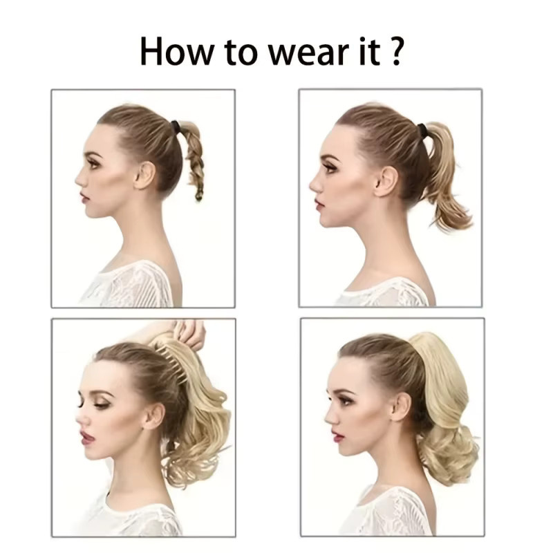 Suri Hair Clip-in-Pferdeschwanz Haarverlängerung, lockig, synthetisch, 30,5 cm - Bild 3