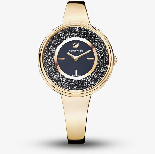 Swarovski Damenuhr, Quarz, Edelstahl, Roségold, Schwarz, 34 mm - Bild 1