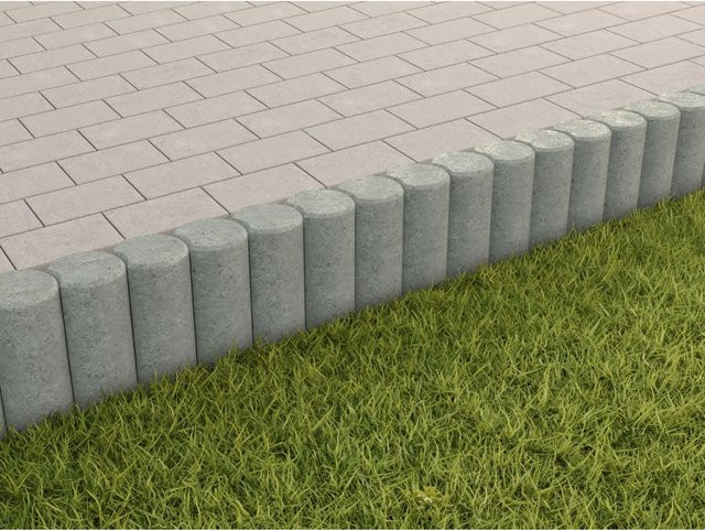 Diephaus Minipalisade gekehlt in Grau, B/T/H: 40 x 11 x 11 cm - Bild 1
