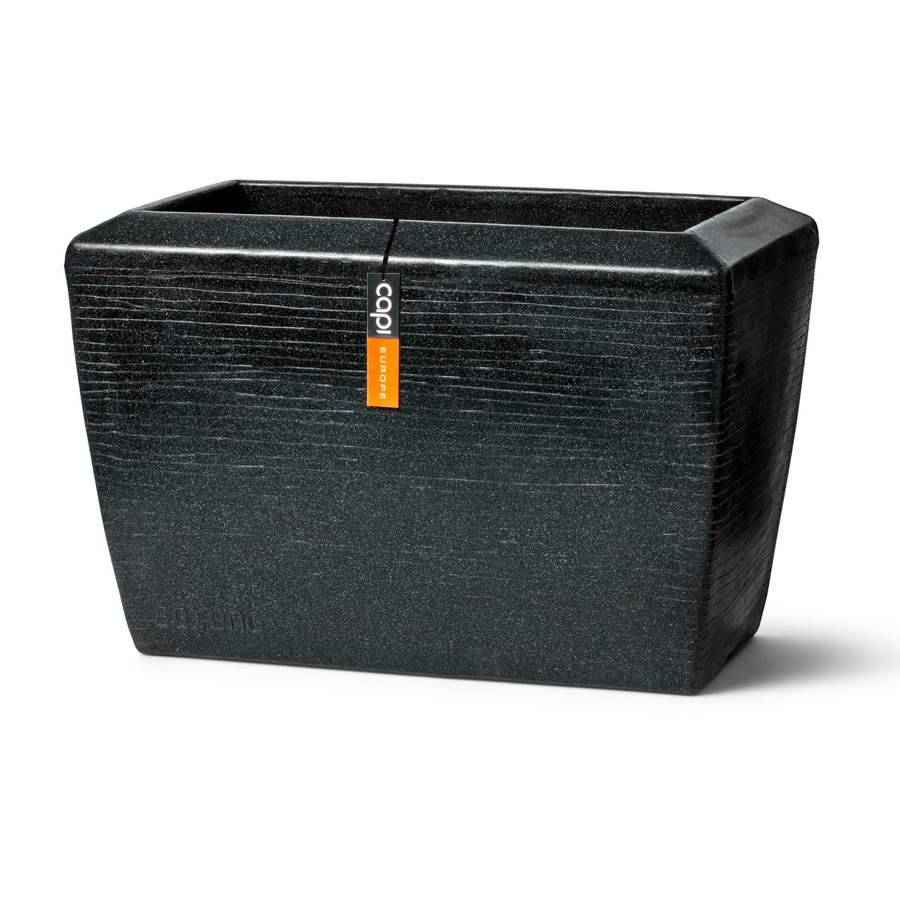 Capi Blumentopf Rechteckig in Schwarz Steinoptik B/T/H: 60 x 35 x 40 cm - Bild 2