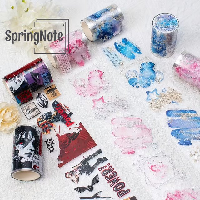 Cyberpunk Fantasie Symbol PET Washi Tape Transparente Aufkleber Dekoratives Klebeband für Scrapbooking und Journaling 2 m Rolle - Bild 1