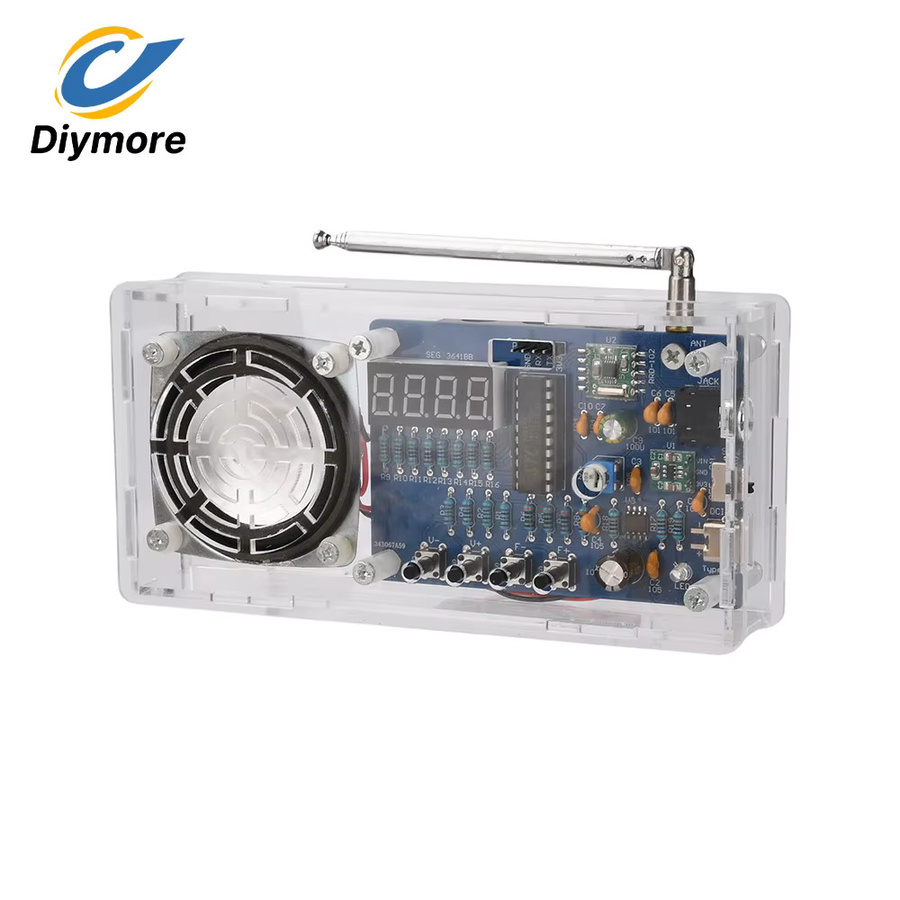 DIY FM-Radio-Bausatz von diymore mit verstellbarer Antenne, digitaler Anzeige und USB-C Stromversorgung, Multicolor - Bild 3