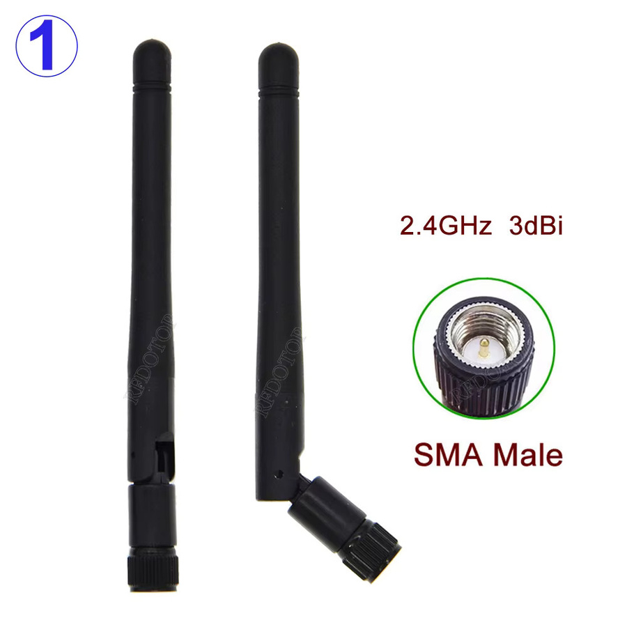 RFDOTOP 50er Set 2,4 GHz WiFi Antennen mit 3dBi Verstärkung in Schwarz mit SMA oder RP-SMA Stecker für Wireless Router - Bild 2