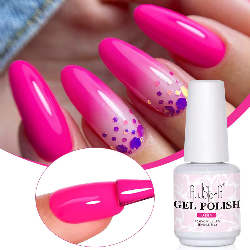 AWStorG Gel-Nagellack, rosafarbener, 15 ml - Bild 2