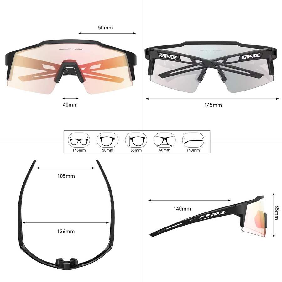 Kapvoe Sportsonnenbrille, rot, blau, Herren, Kunststoff - Bild 5