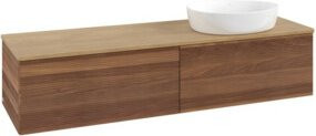 V&B Waschtischunterschrank Antao mit Frontstruktur in Warm Walnut, Breite: 160 cm, Tiefe: 50 cm - Bild 1